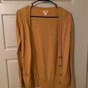 Mossimo Mustard Yellow Thin Cardigan